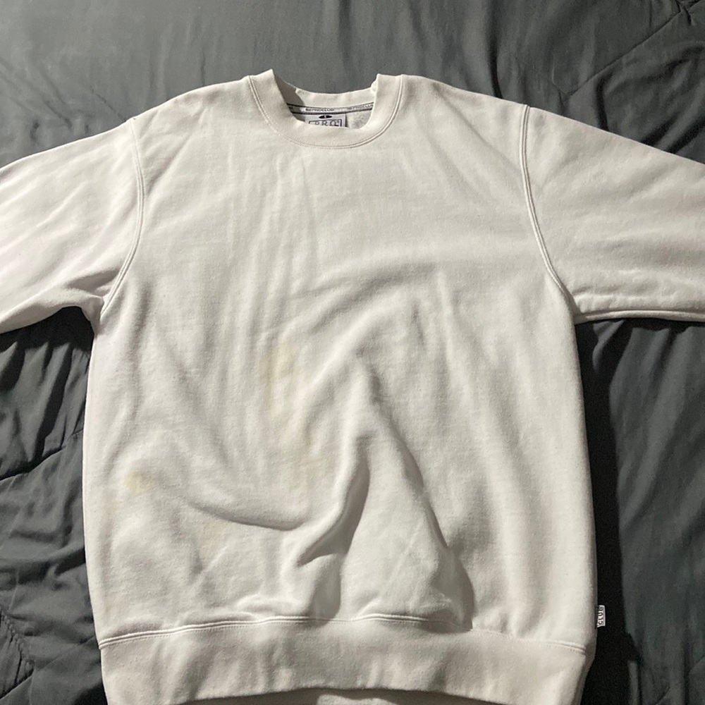 Pro club white crew neck sweater size medium